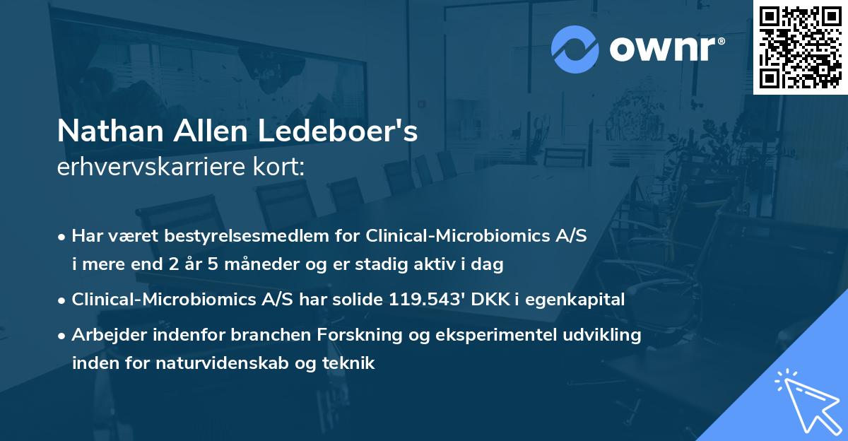 Nathan Allen Ledeboer's erhvervskarriere kort