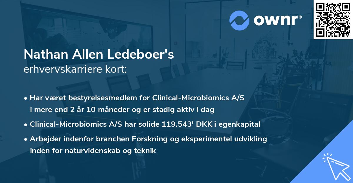 Nathan Allen Ledeboer's erhvervskarriere kort