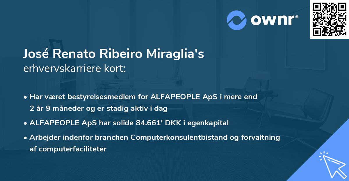 José Renato Ribeiro Miraglia's erhvervskarriere kort