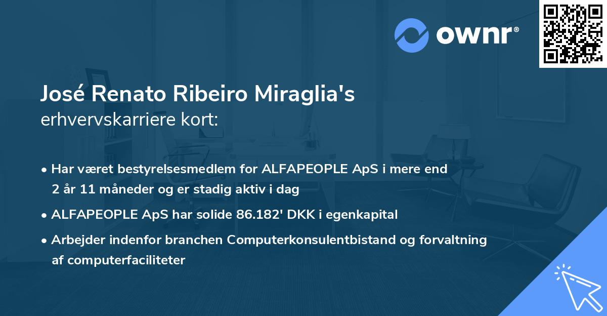 José Renato Ribeiro Miraglia's erhvervskarriere kort
