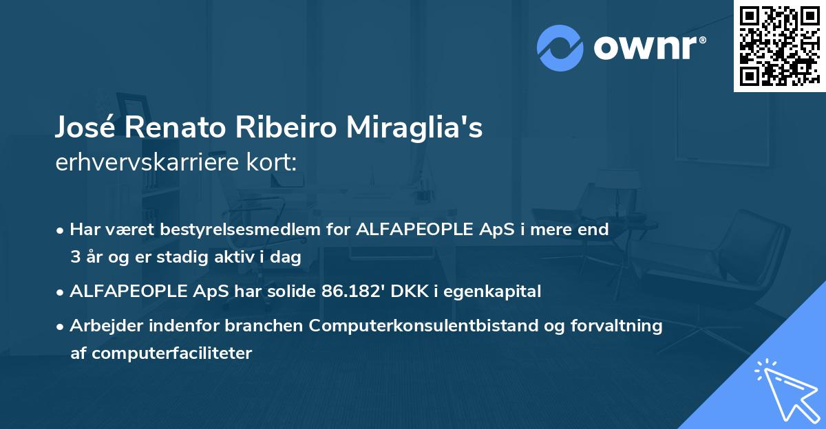 José Renato Ribeiro Miraglia's erhvervskarriere kort
