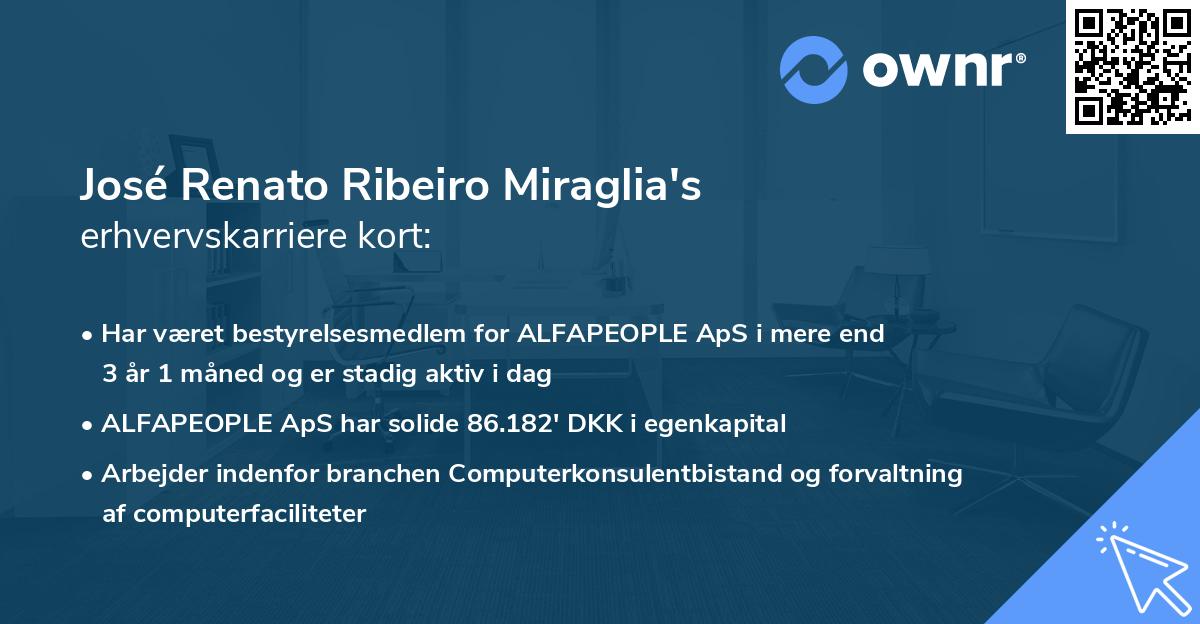 José Renato Ribeiro Miraglia's erhvervskarriere kort