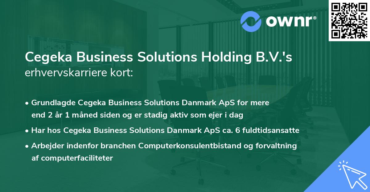 Cegeka Business Solutions Holding B.V.'s erhvervskarriere kort