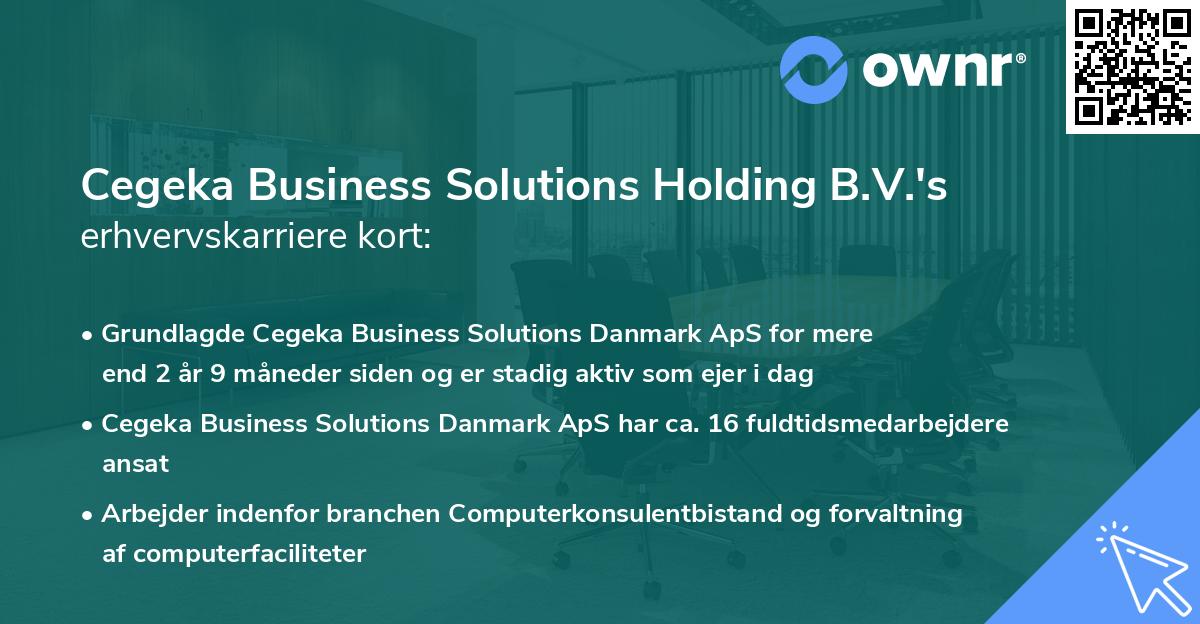 Cegeka Business Solutions Holding B.V.'s erhvervskarriere kort