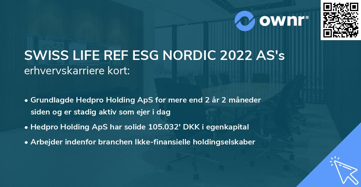 SWISS LIFE REF ESG NORDIC 2022 AS's erhvervskarriere kort