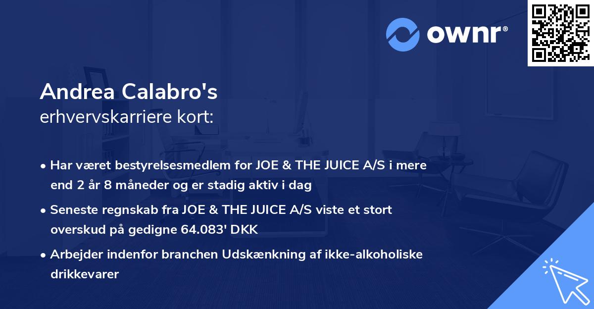 Andrea Calabro's erhvervskarriere kort