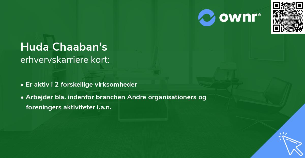 Huda Chaaban's erhvervskarriere kort