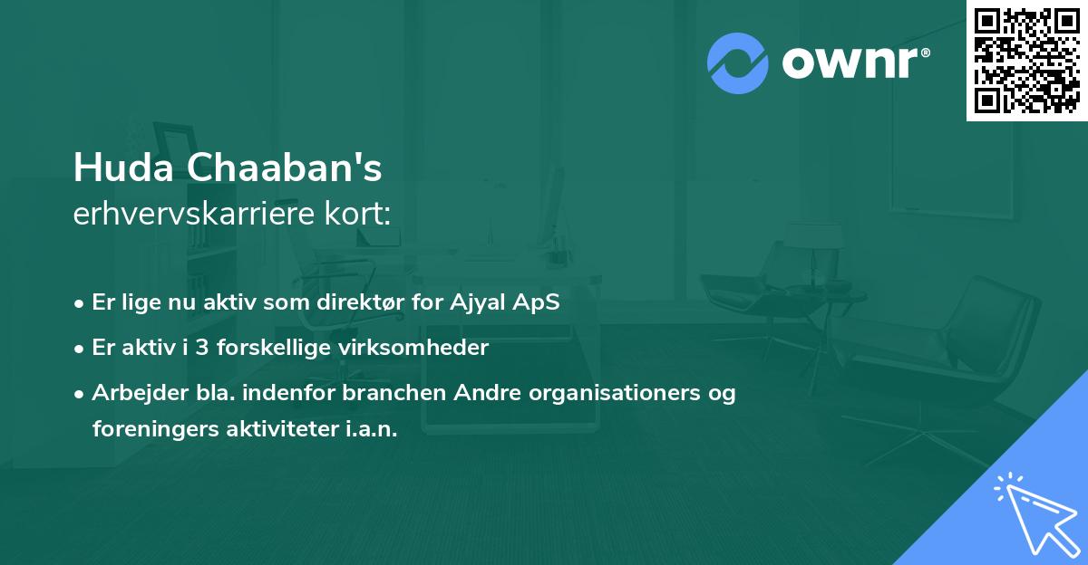 Huda Chaaban's erhvervskarriere kort