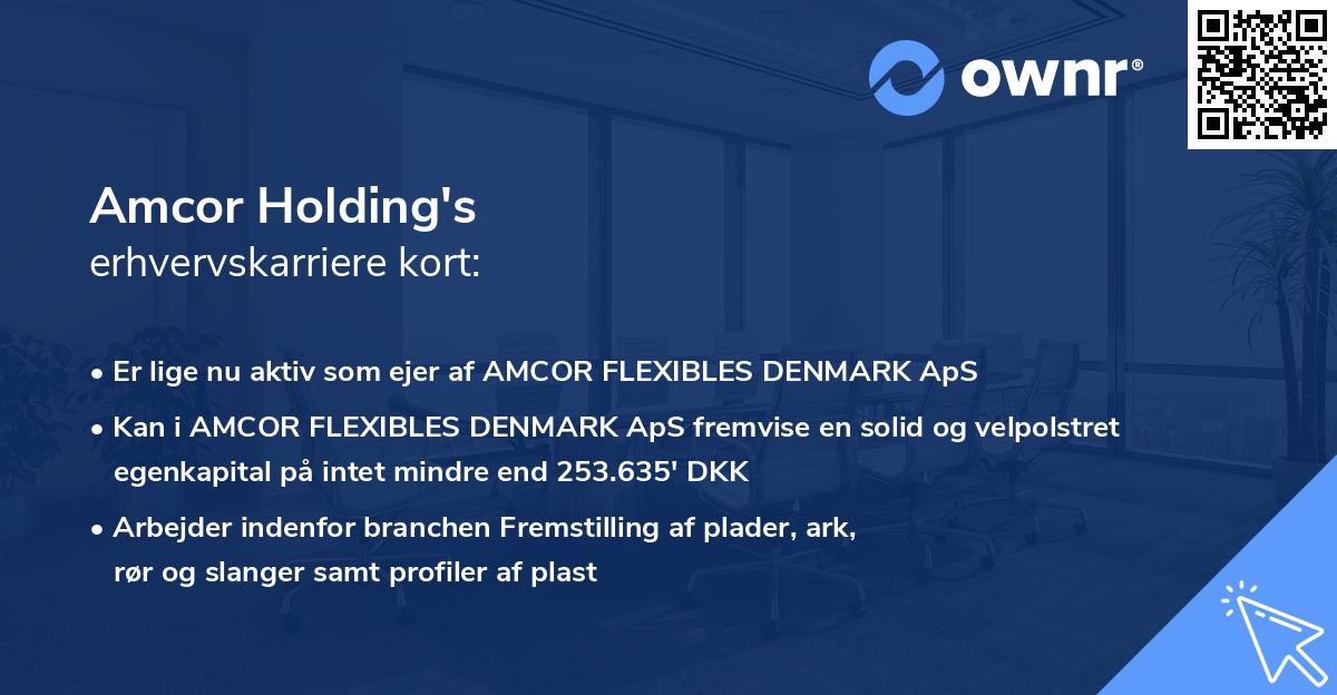 Amcor Holding's erhvervskarriere kort