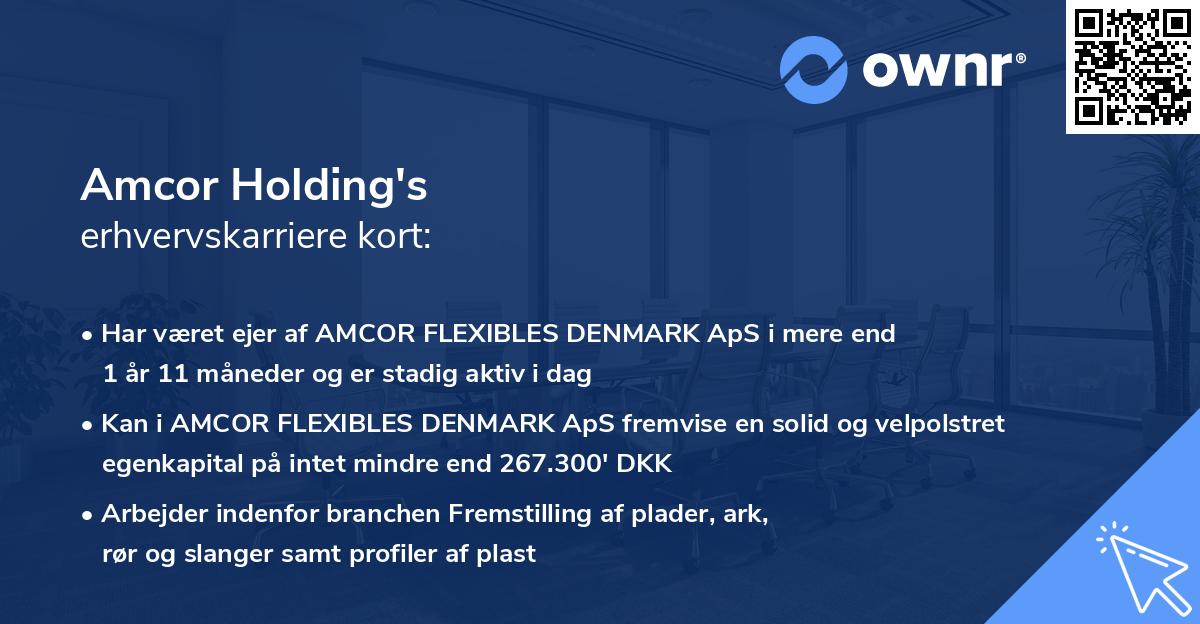 Amcor Holding's erhvervskarriere kort