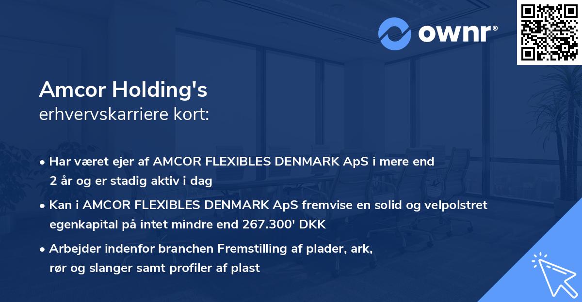 Amcor Holding's erhvervskarriere kort