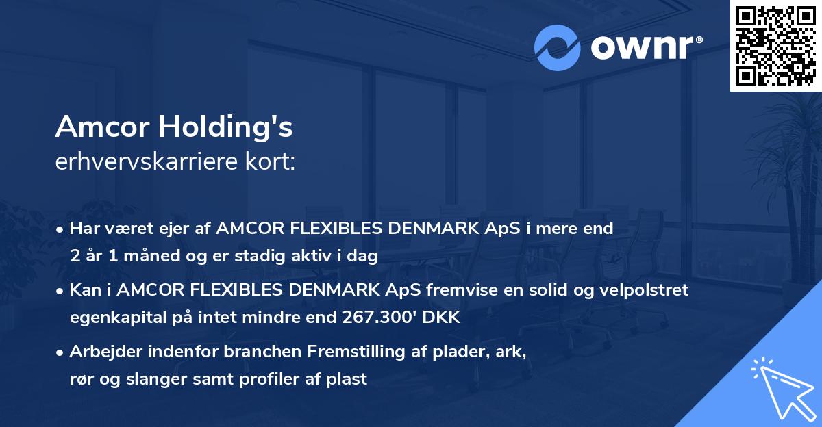 Amcor Holding's erhvervskarriere kort