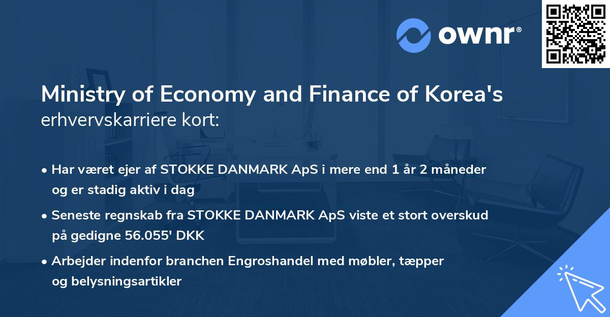 Ministry of Economy and Finance of Korea's erhvervskarriere kort