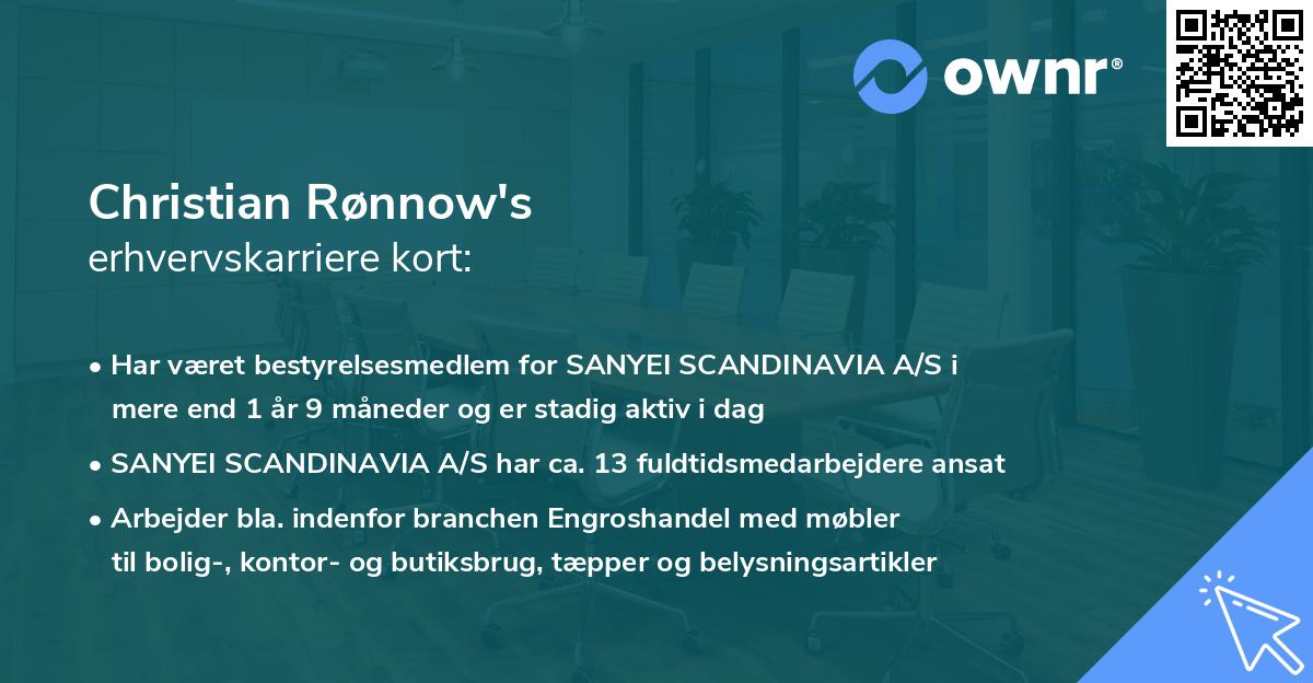 Christian Rønnow's erhvervskarriere kort