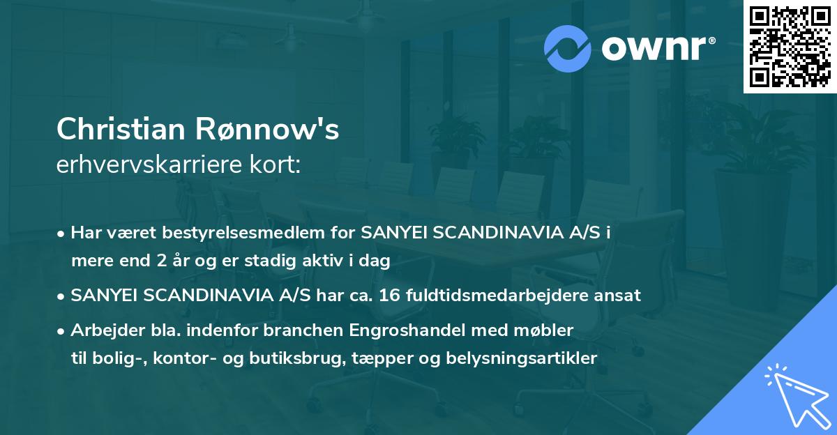Christian Rønnow's erhvervskarriere kort