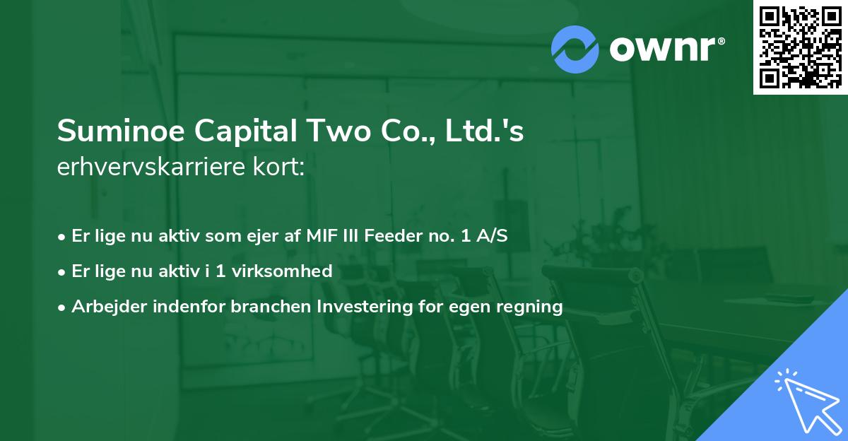 Suminoe Capital Two Co., Ltd.'s erhvervskarriere kort