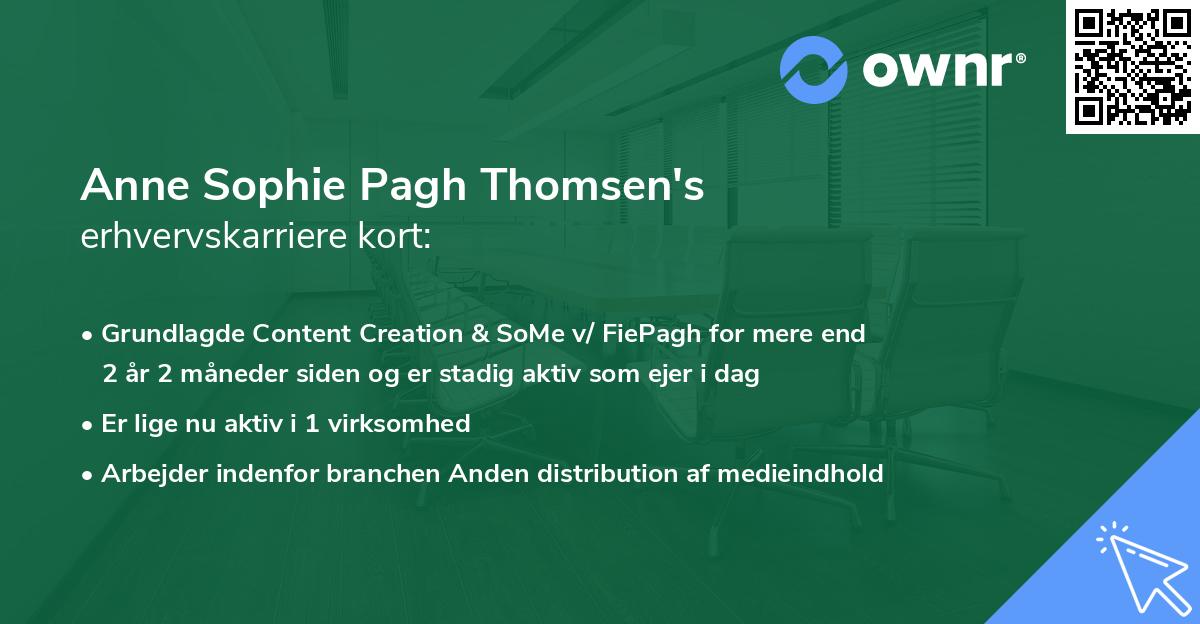 Anne Sophie Pagh Thomsen's erhvervskarriere kort