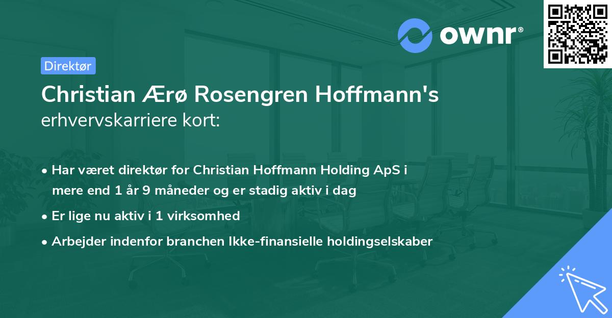 Christian Ærø Rosengren Hoffmann's erhvervskarriere kort