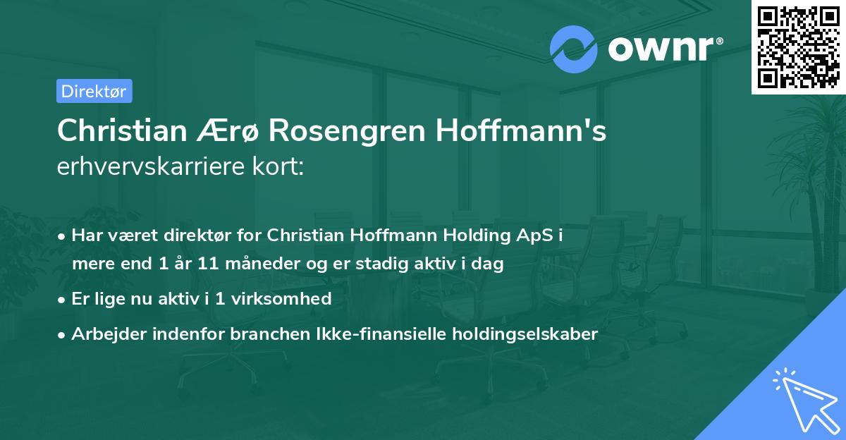 Christian Ærø Rosengren Hoffmann's erhvervskarriere kort