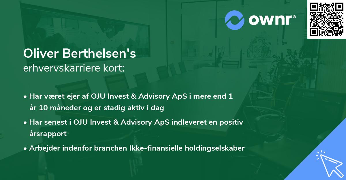 Oliver Berthelsen's erhvervskarriere kort