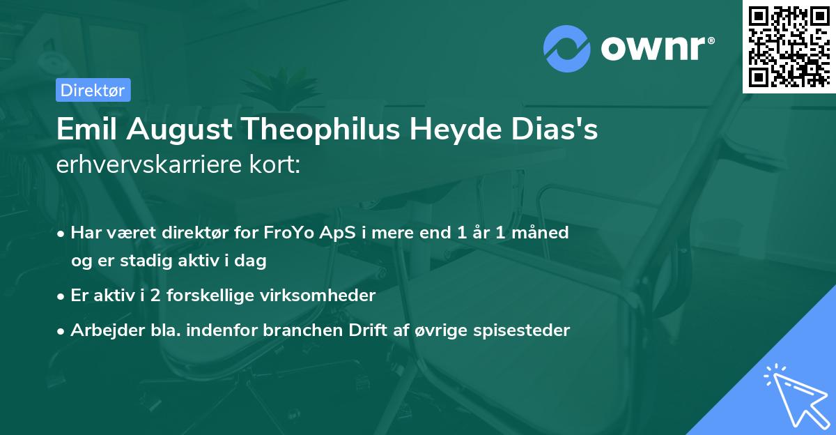 Emil August Theophilus Heyde Dias's erhvervskarriere kort