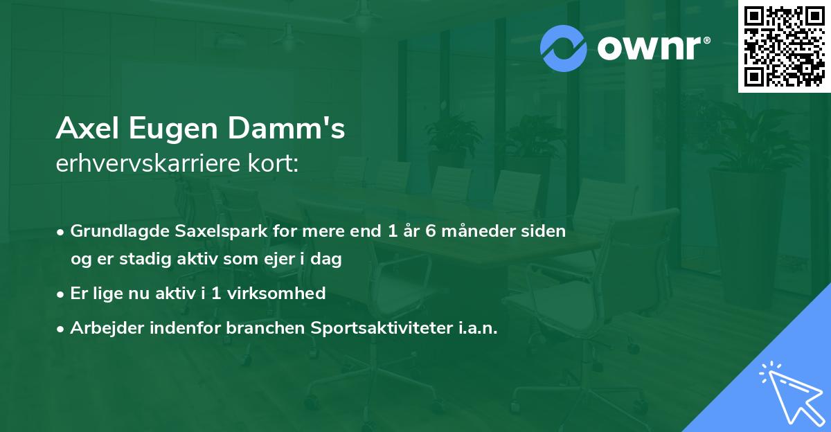 Axel Eugen Damm's erhvervskarriere kort