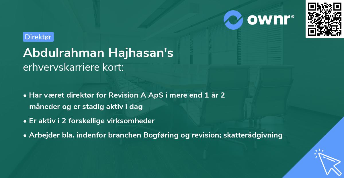 Abdulrahman Hajhasan's erhvervskarriere kort