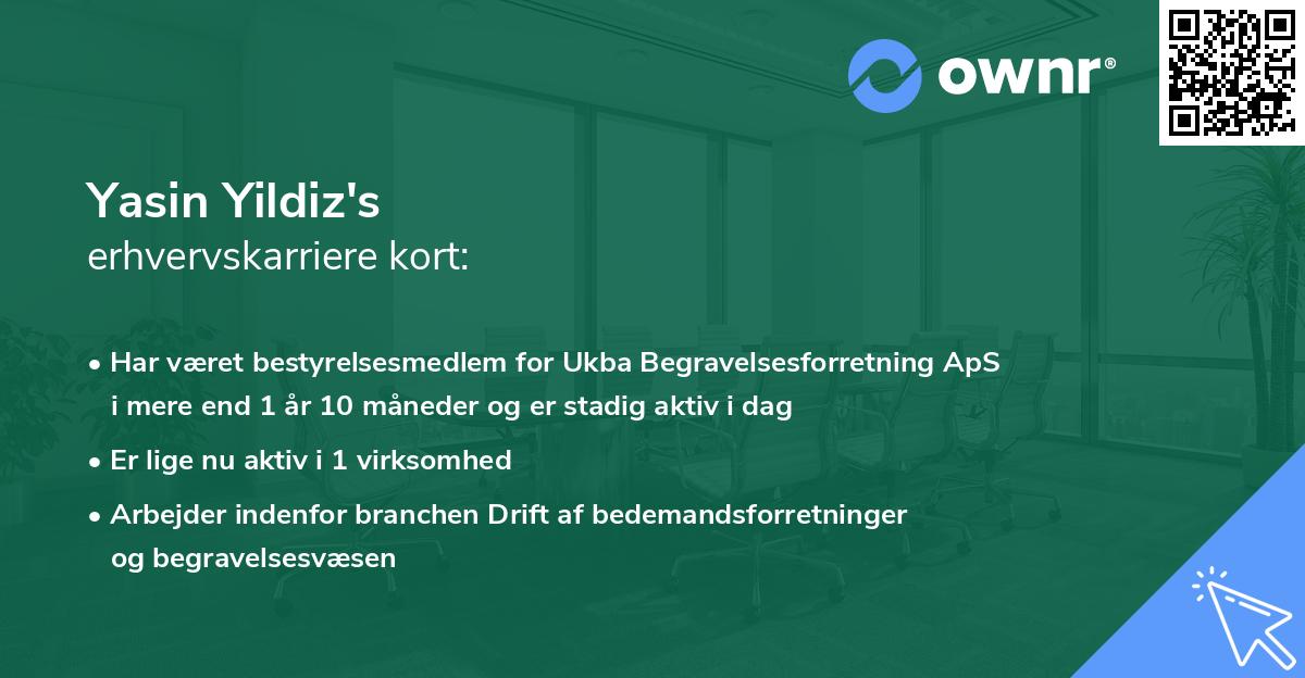 Yasin Yildiz's erhvervskarriere kort