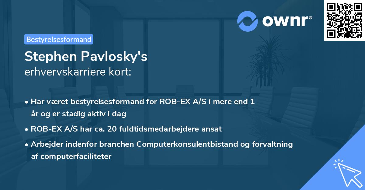 Stephen Pavlosky's erhvervskarriere kort