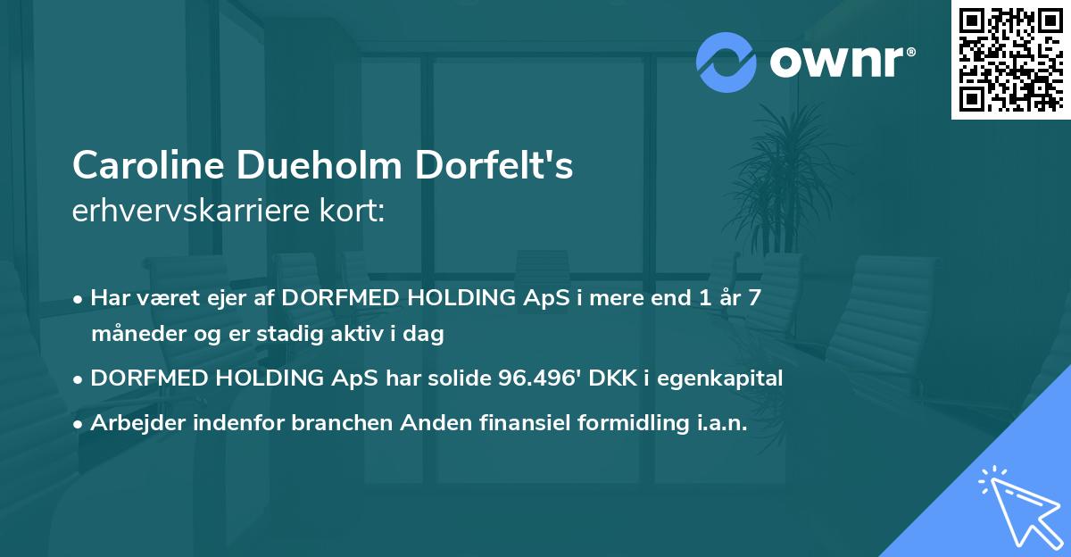Caroline Dueholm Dorfelt's erhvervskarriere kort