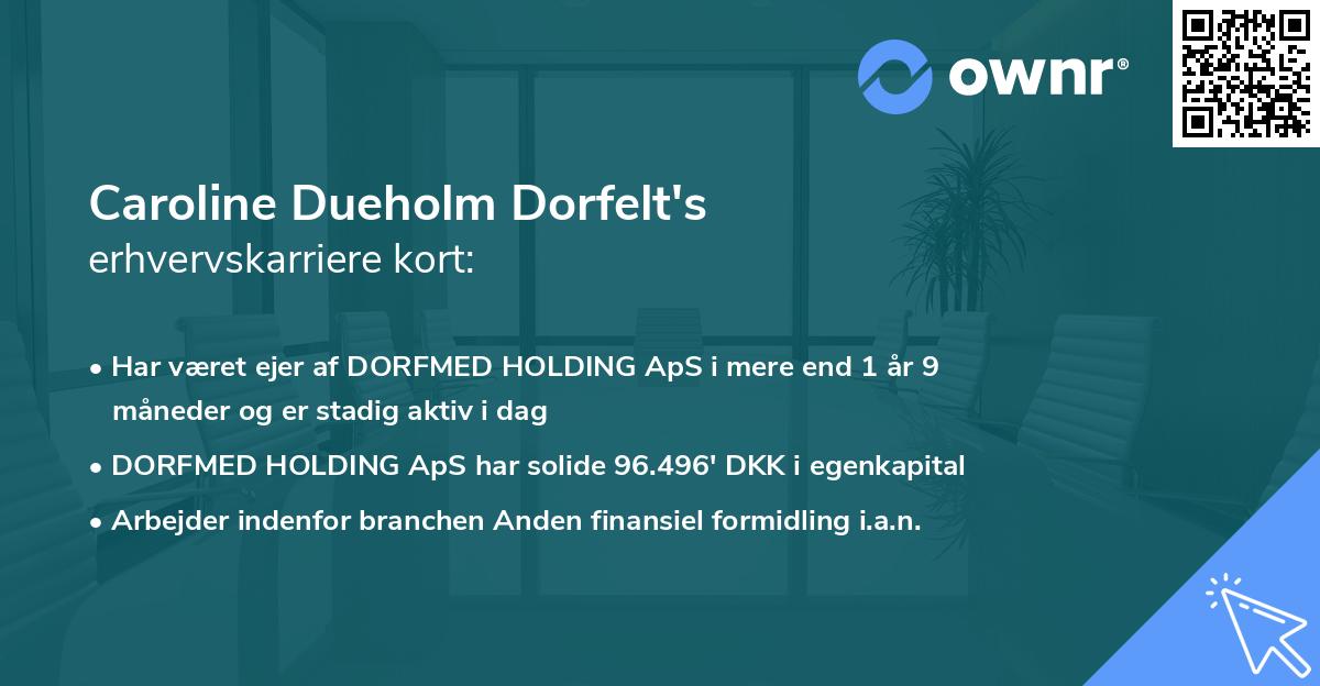 Caroline Dueholm Dorfelt's erhvervskarriere kort