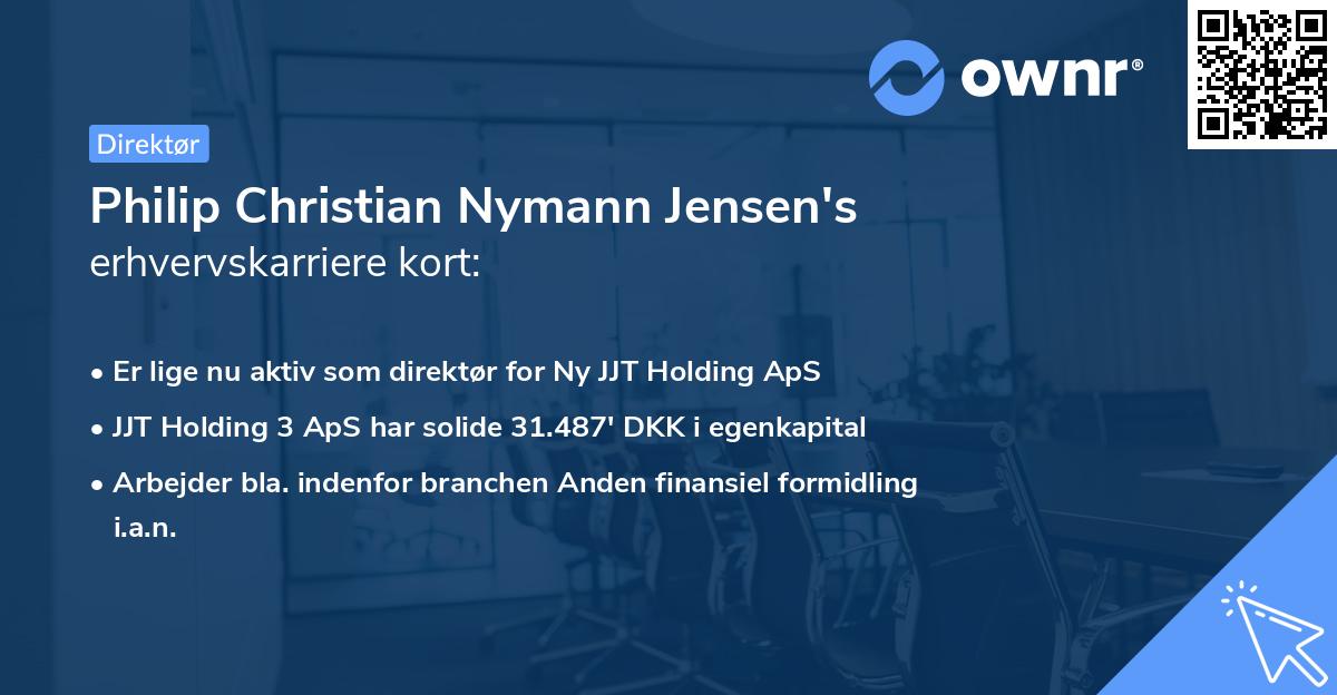 Philip Christian Nymann Jensen's erhvervskarriere kort