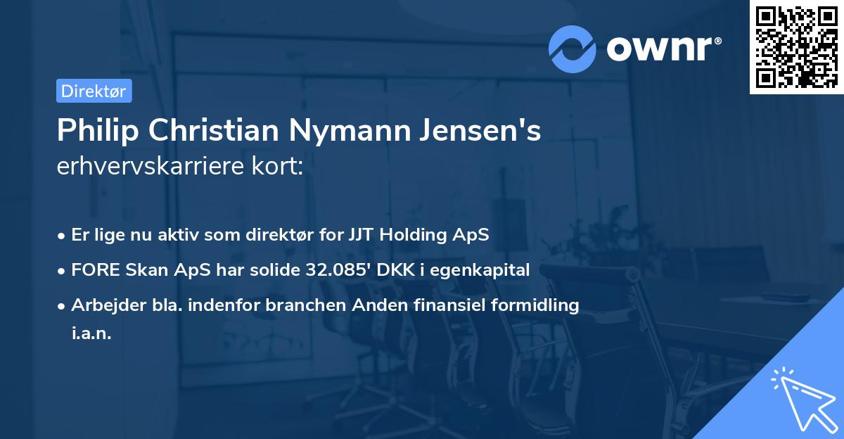 Philip Christian Nymann Jensen's erhvervskarriere kort