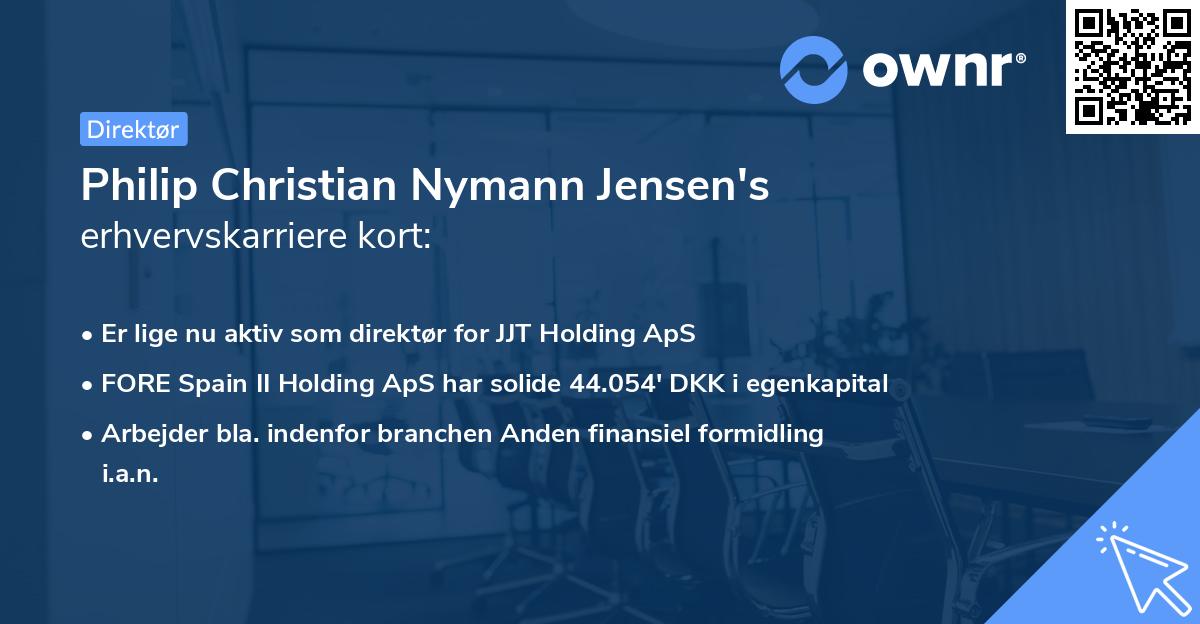 Philip Christian Nymann Jensen's erhvervskarriere kort