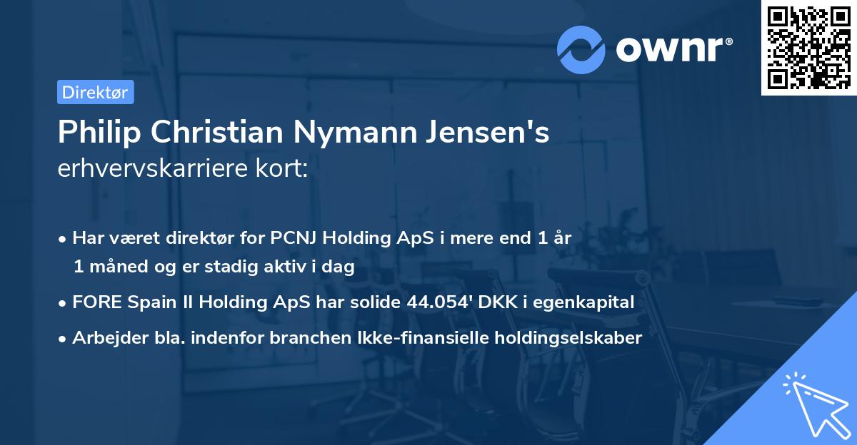 Philip Christian Nymann Jensen's erhvervskarriere kort