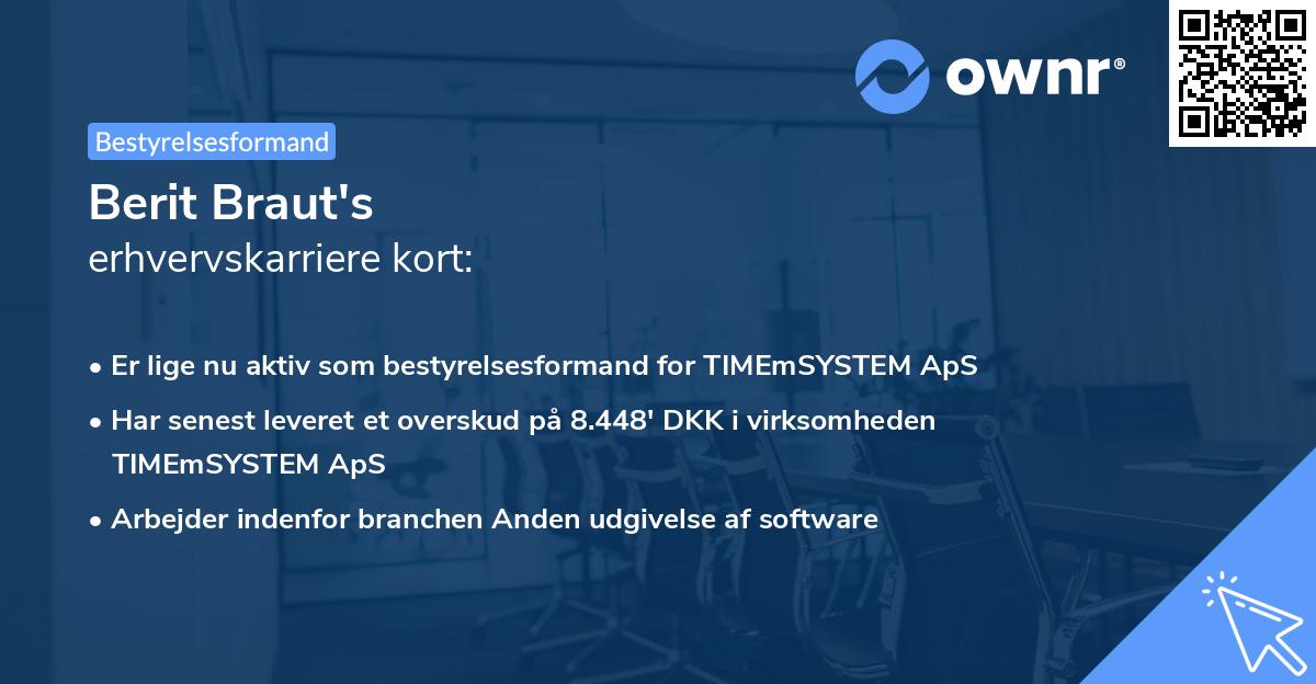 Berit Braut's erhvervskarriere kort