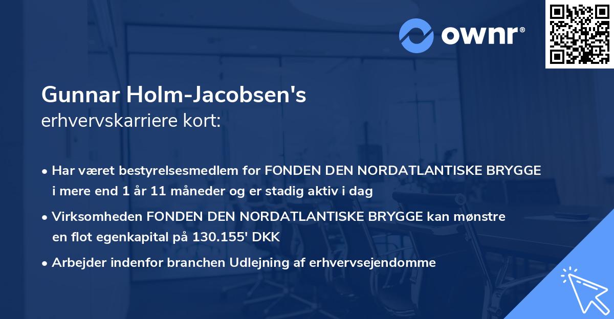 Gunnar Holm-Jacobsen's erhvervskarriere kort