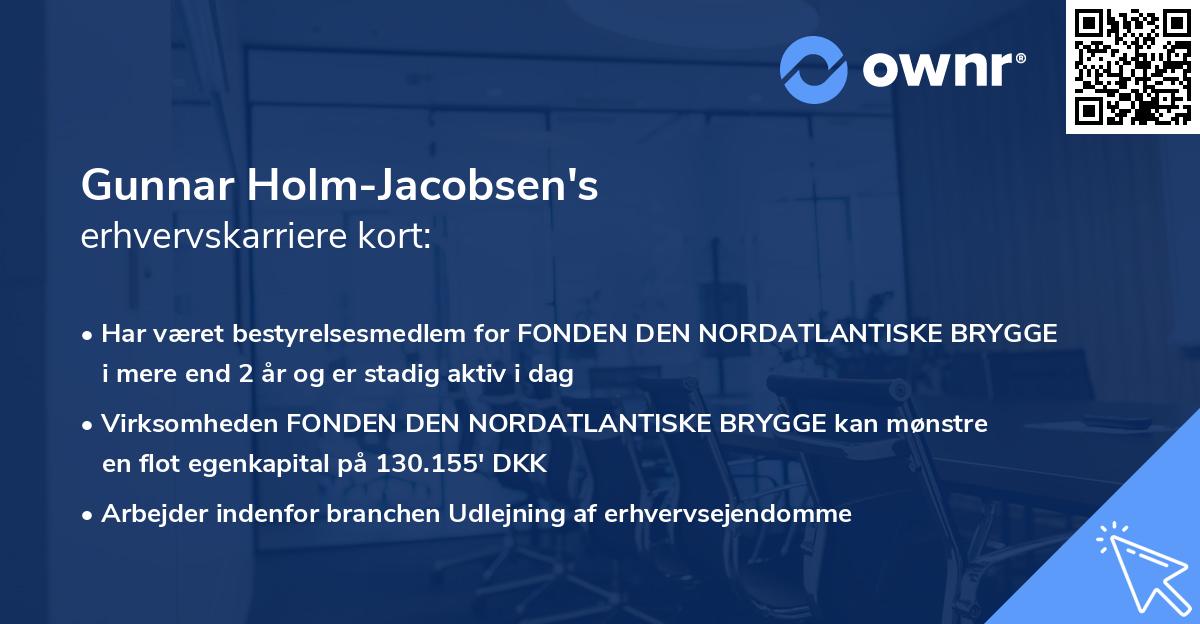 Gunnar Holm-Jacobsen's erhvervskarriere kort