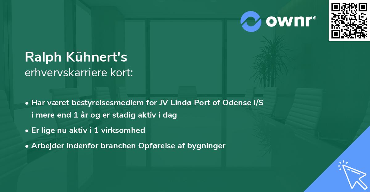 Ralph Kühnert's erhvervskarriere kort