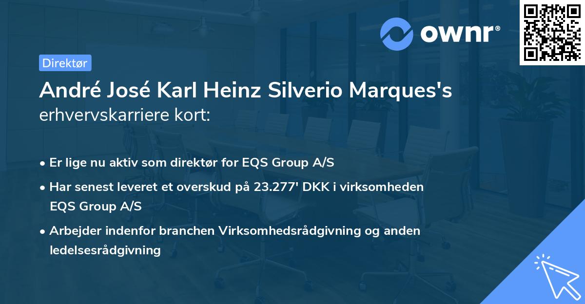André José Karl Heinz Silverio Marques's erhvervskarriere kort