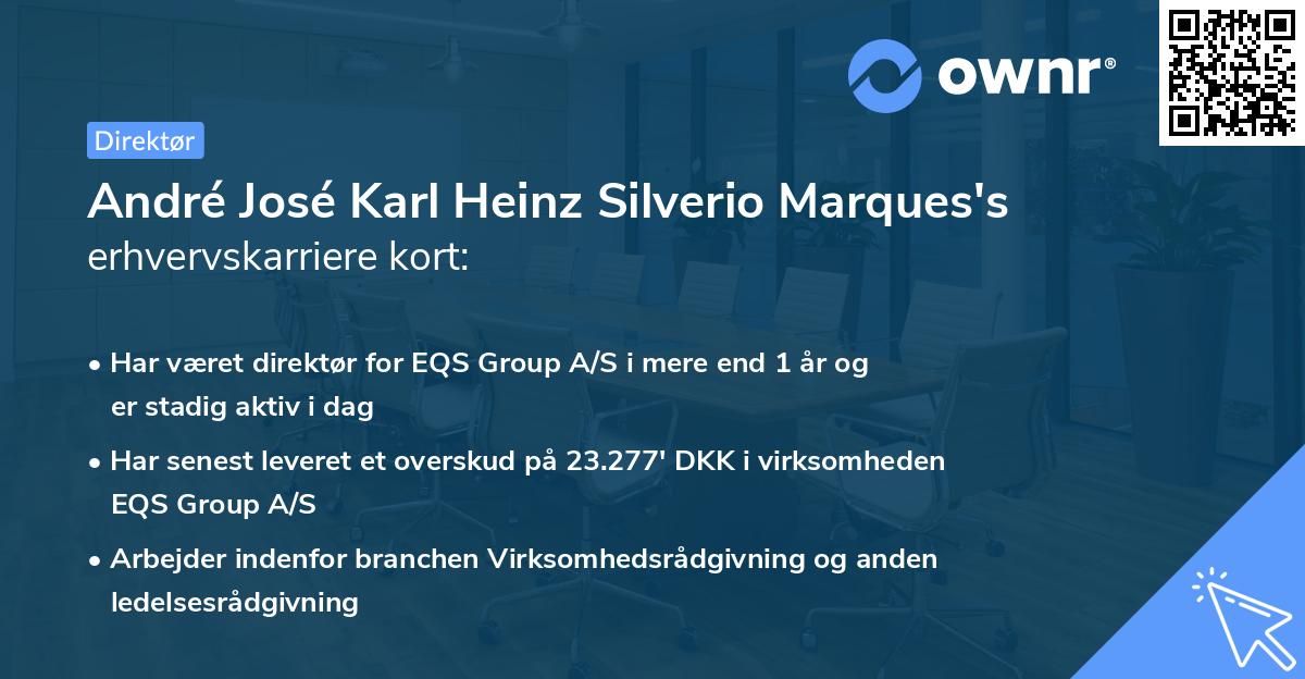 André José Karl Heinz Silverio Marques's erhvervskarriere kort