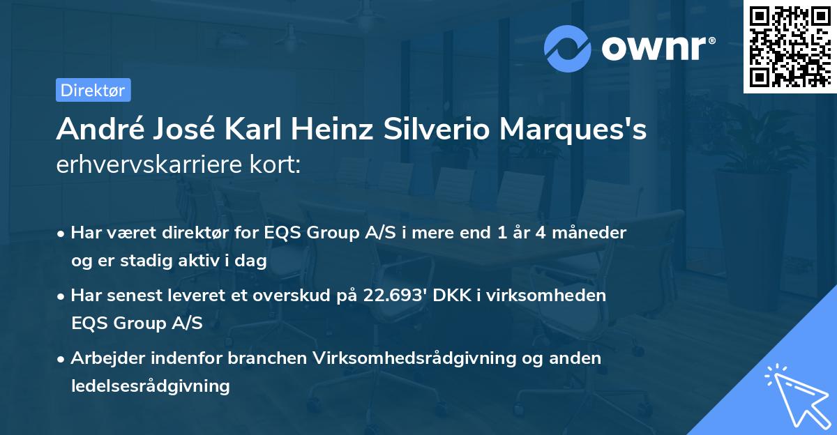 André José Karl Heinz Silverio Marques's erhvervskarriere kort