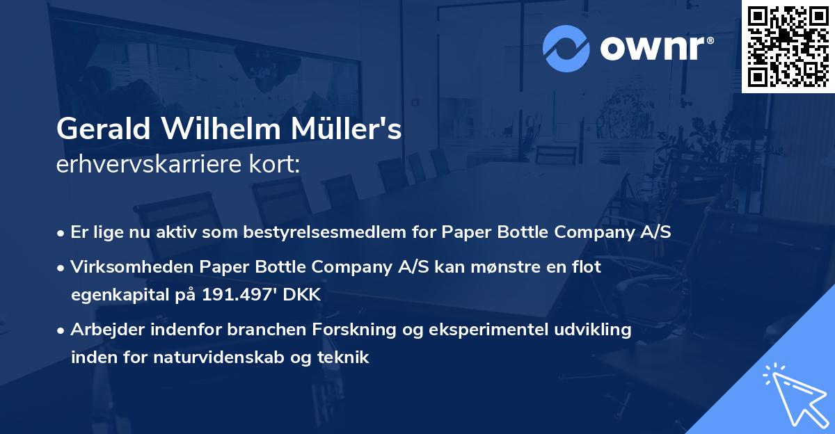 Gerald Wilhelm Müller's erhvervskarriere kort