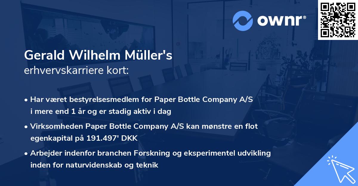 Gerald Wilhelm Müller's erhvervskarriere kort