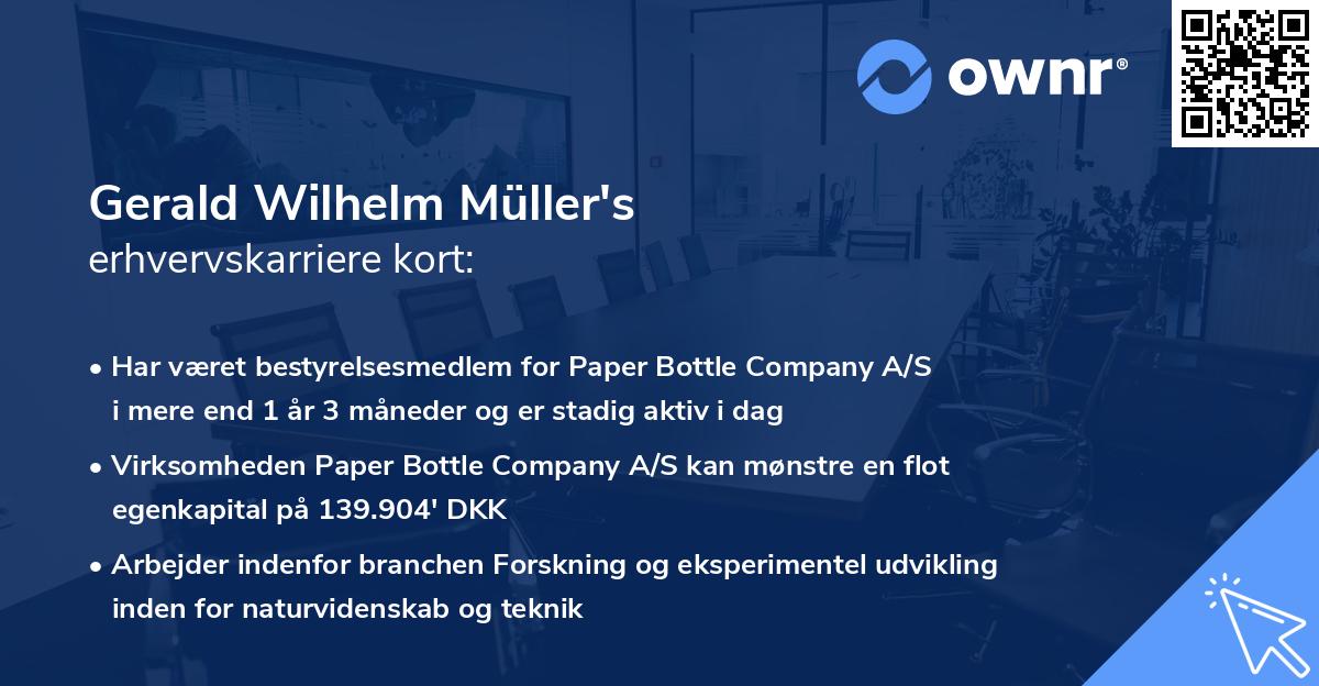 Gerald Wilhelm Müller's erhvervskarriere kort