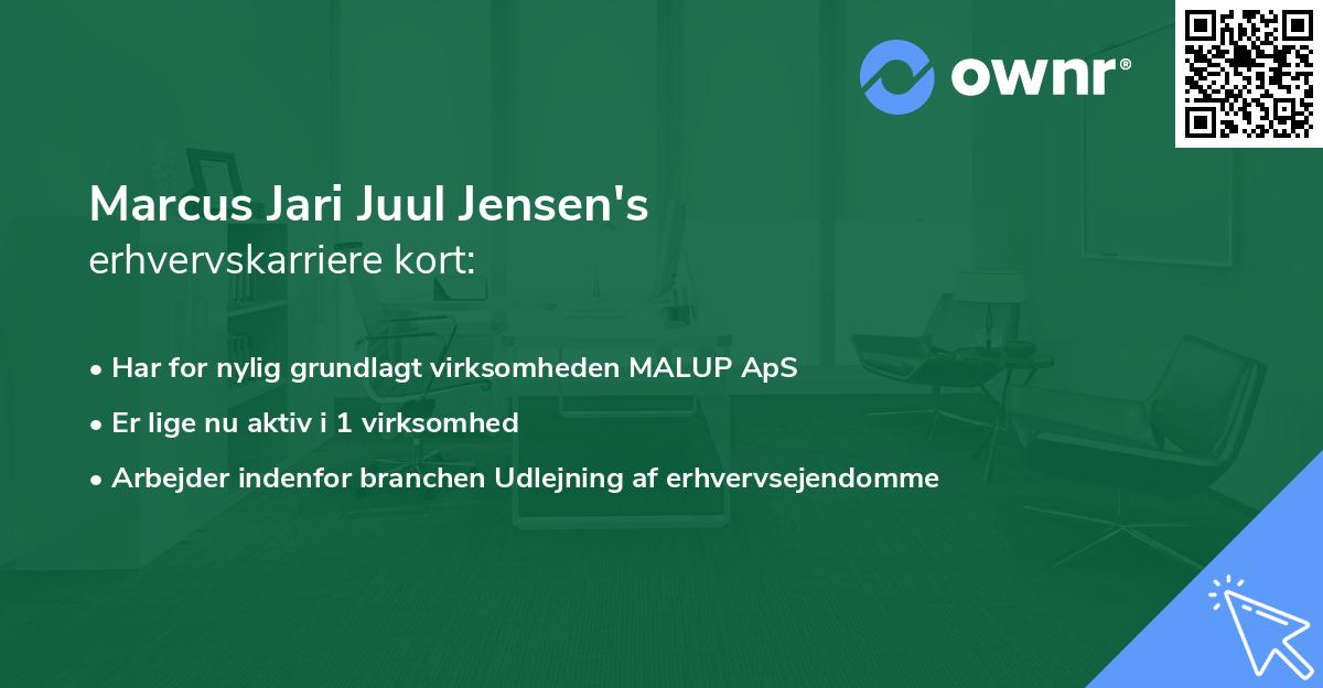 Marcus Jari Juul Jensen's erhvervskarriere kort