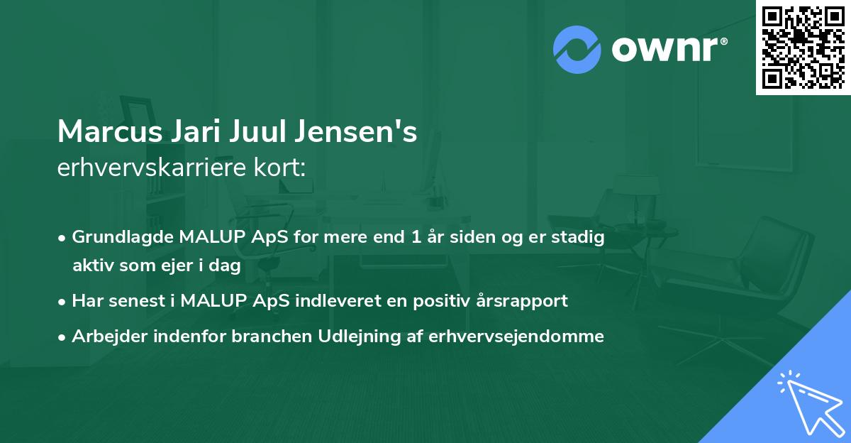Marcus Jari Juul Jensen's erhvervskarriere kort