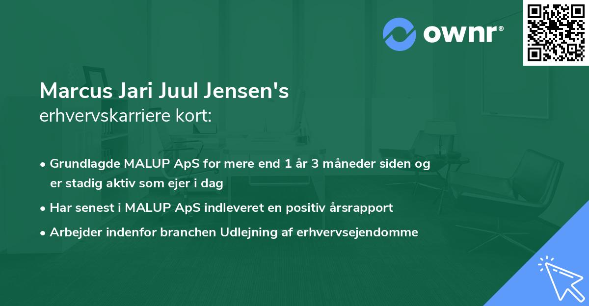 Marcus Jari Juul Jensen's erhvervskarriere kort