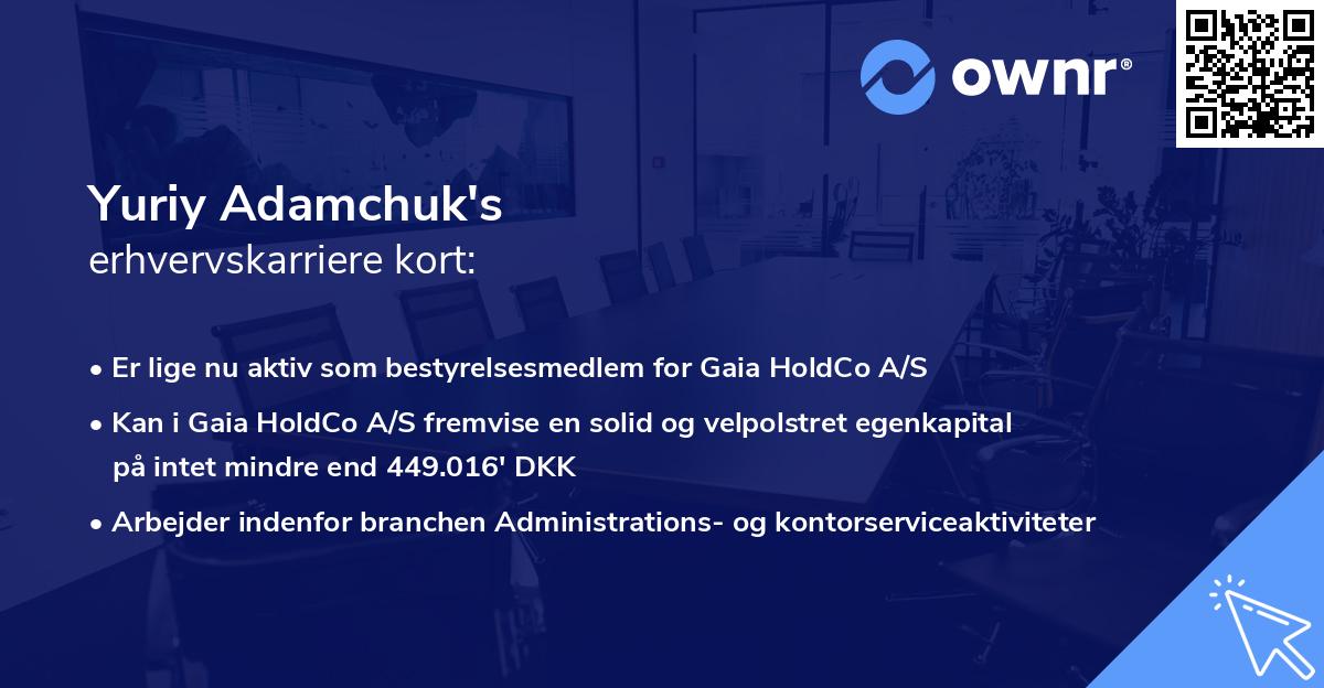 Yuriy Adamchuk's erhvervskarriere kort