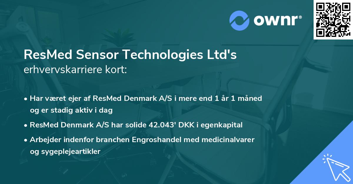 ResMed Sensor Technologies Ltd's erhvervskarriere kort